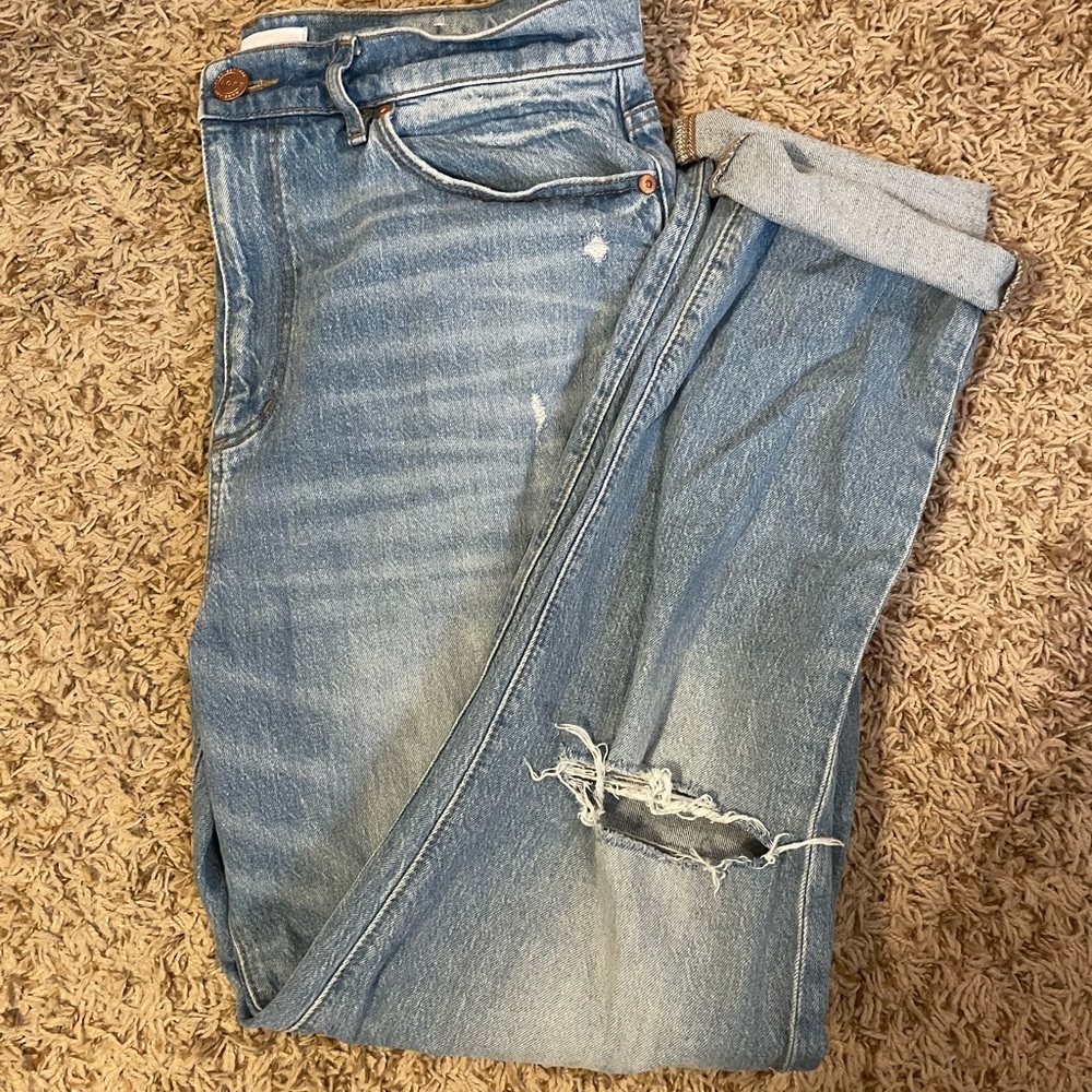 Loft High Waist Boyfriend Distressed Denim 29/8